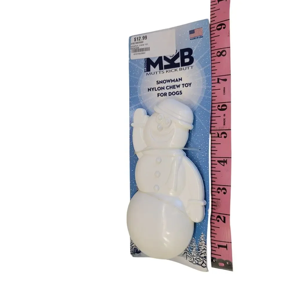 Snowman Dog Chew Toy Nylon Durable Mutts Kick Butt
